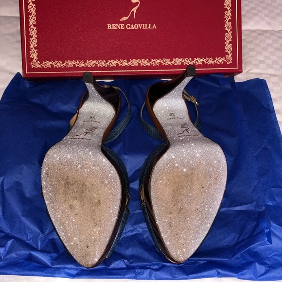 Rene Caovilla Slingback Sandal - Sparkle Bottom - Picture 11 of 12